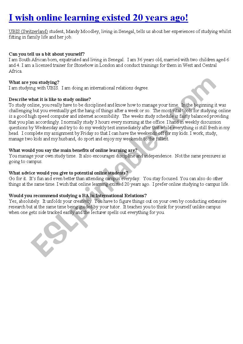 mid-term test NÂ°2 for 4th formers 