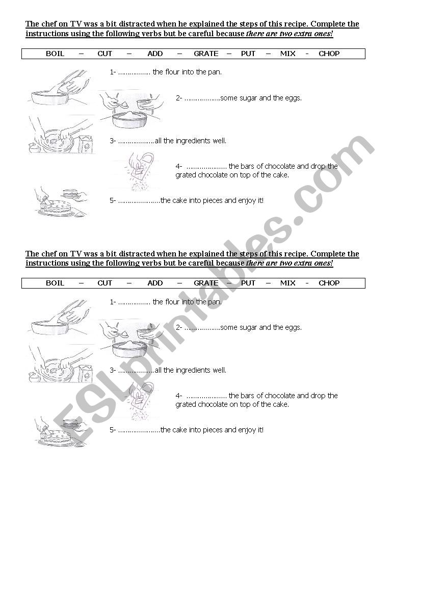 recipe worksheet