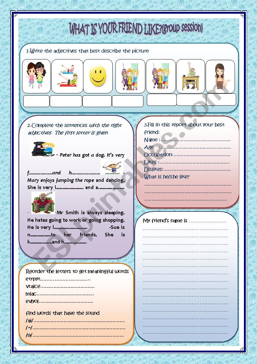 WHAT IS YOUR FRIEND LIKE? worksheet