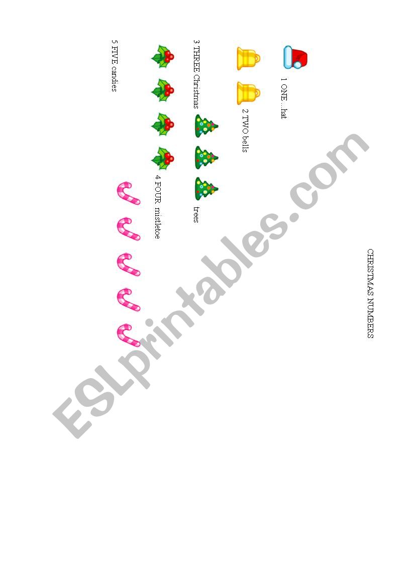 Christmas numbers worksheet