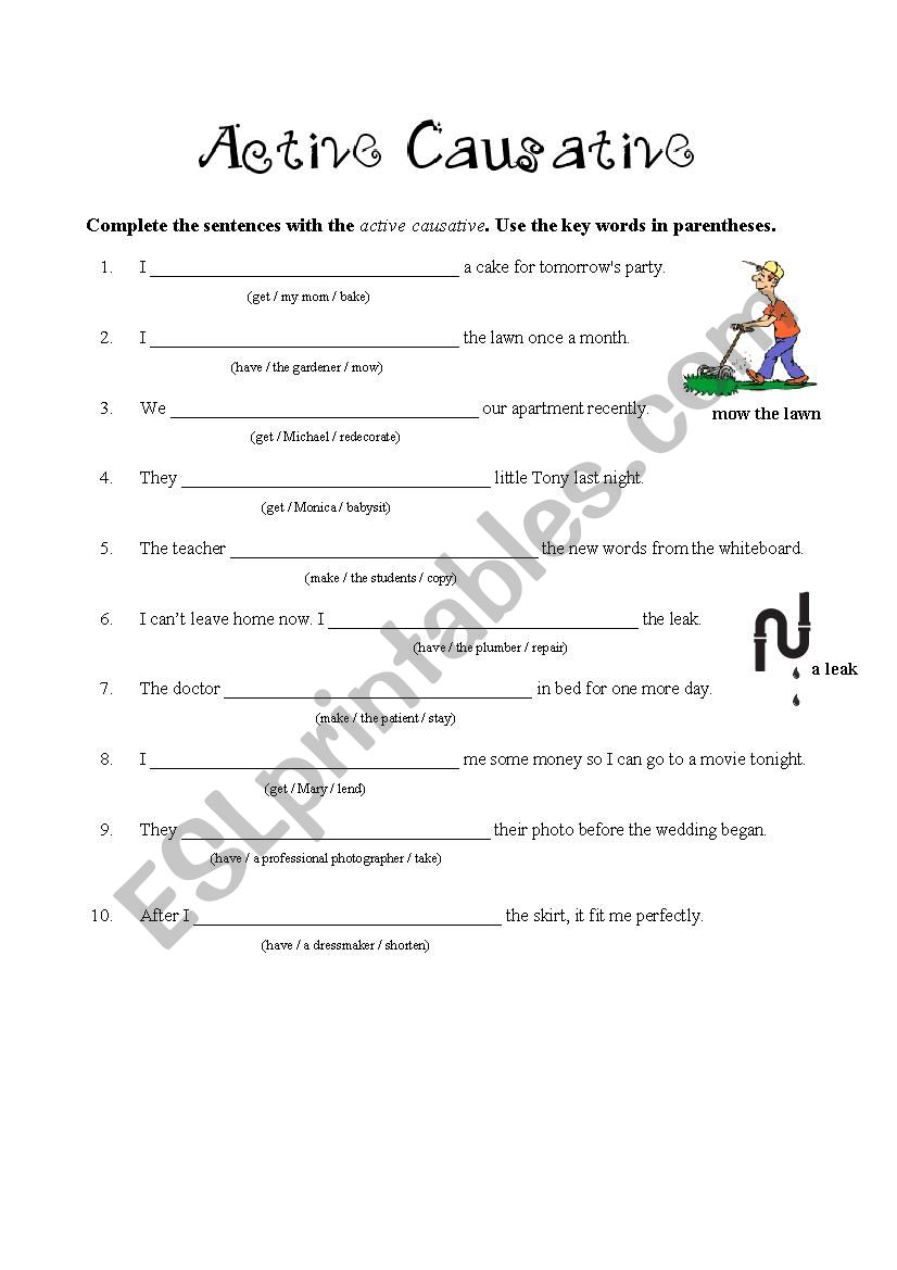 active causatives- mechanical activity