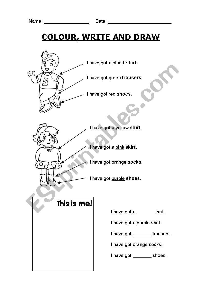 Describing clothes worksheet