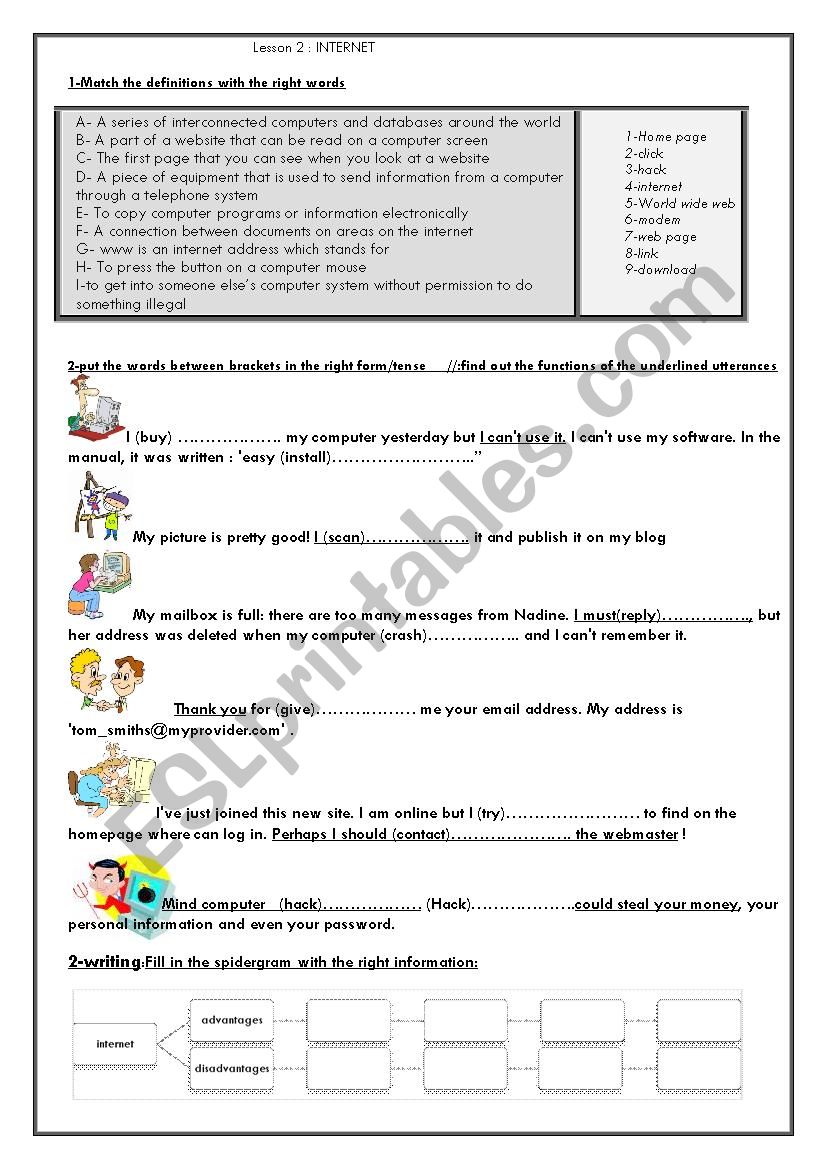 INTERNET HANDOUT worksheet