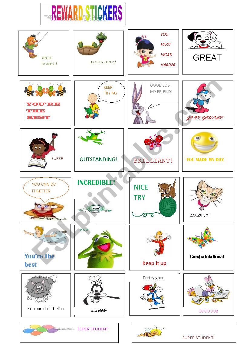 REWARD STICKERS worksheet