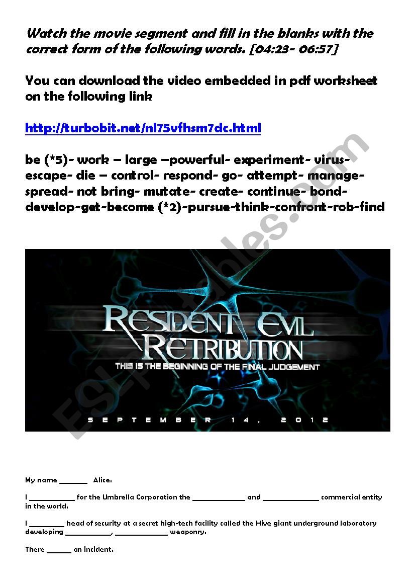 Resident Evil: Retribution Opening Lines Video Segment