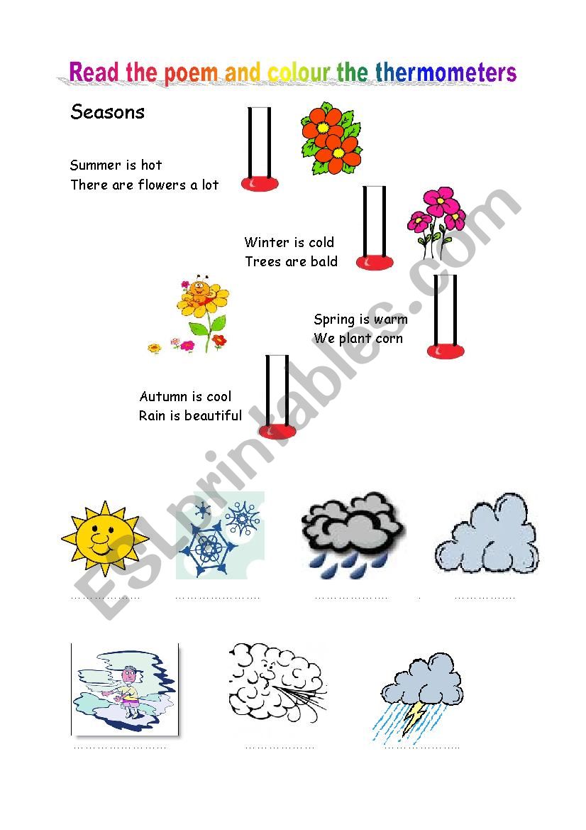 Weather poem worksheet