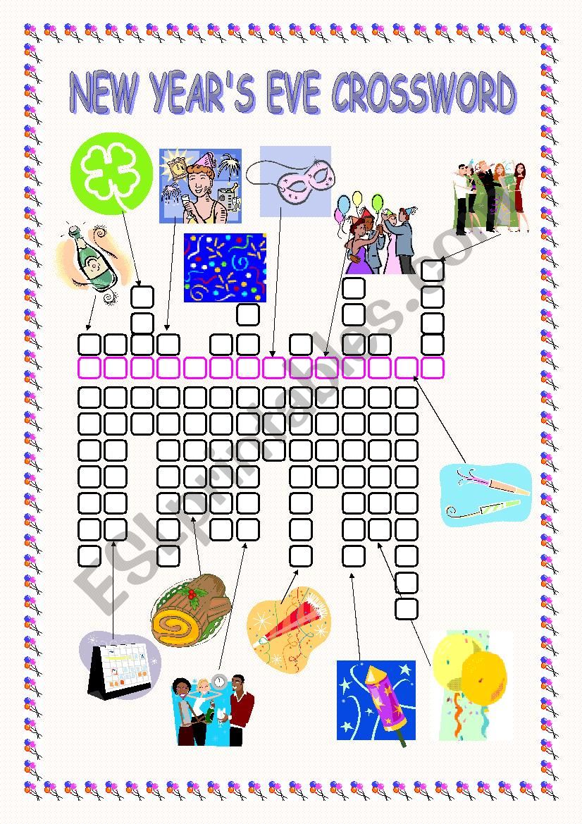 New Years Eve Crossword worksheet