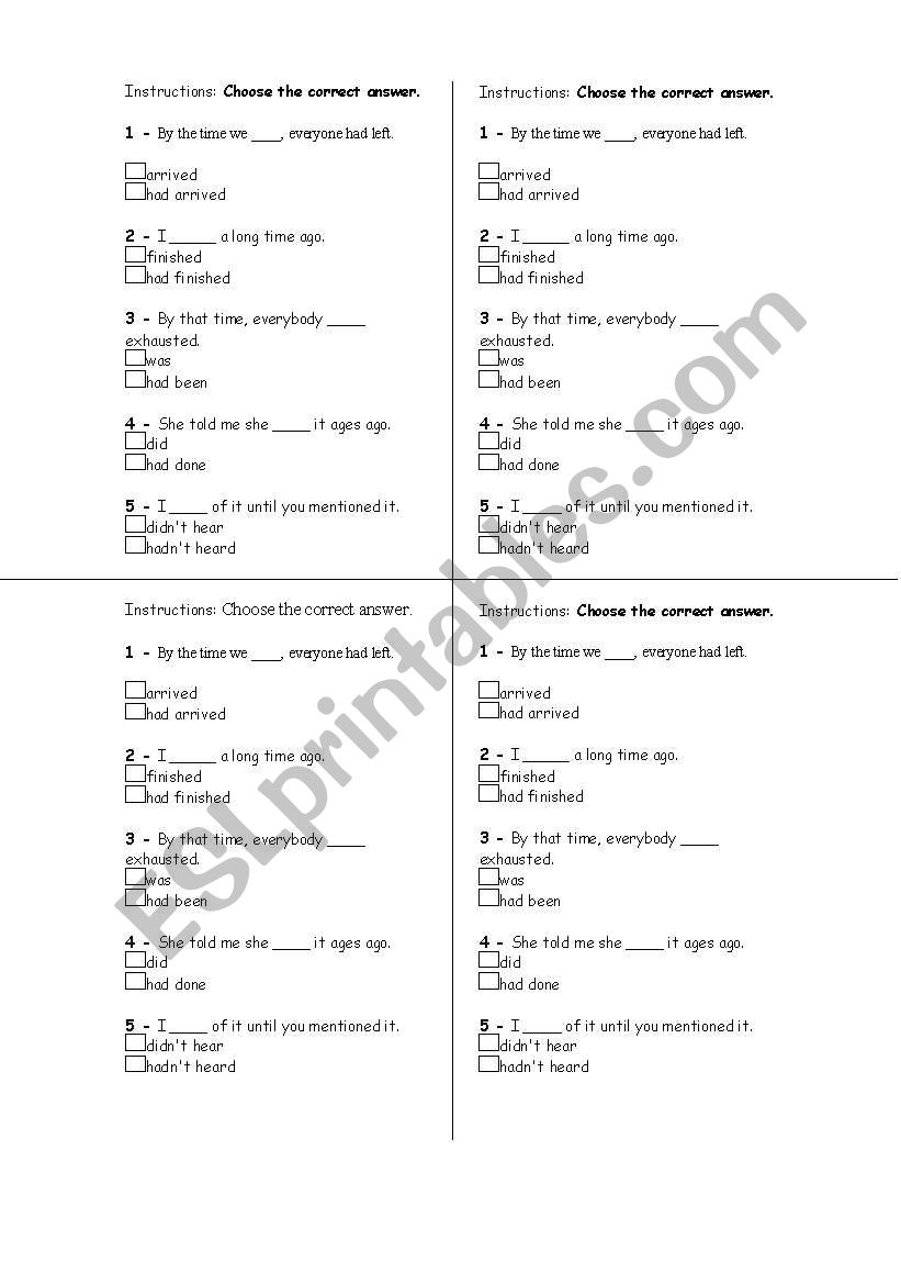 Simple past worksheet