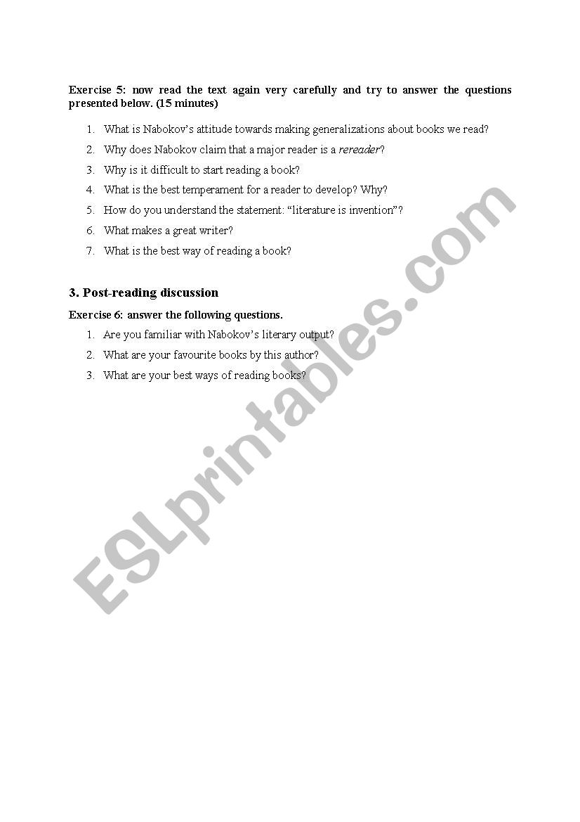 nabokov essays