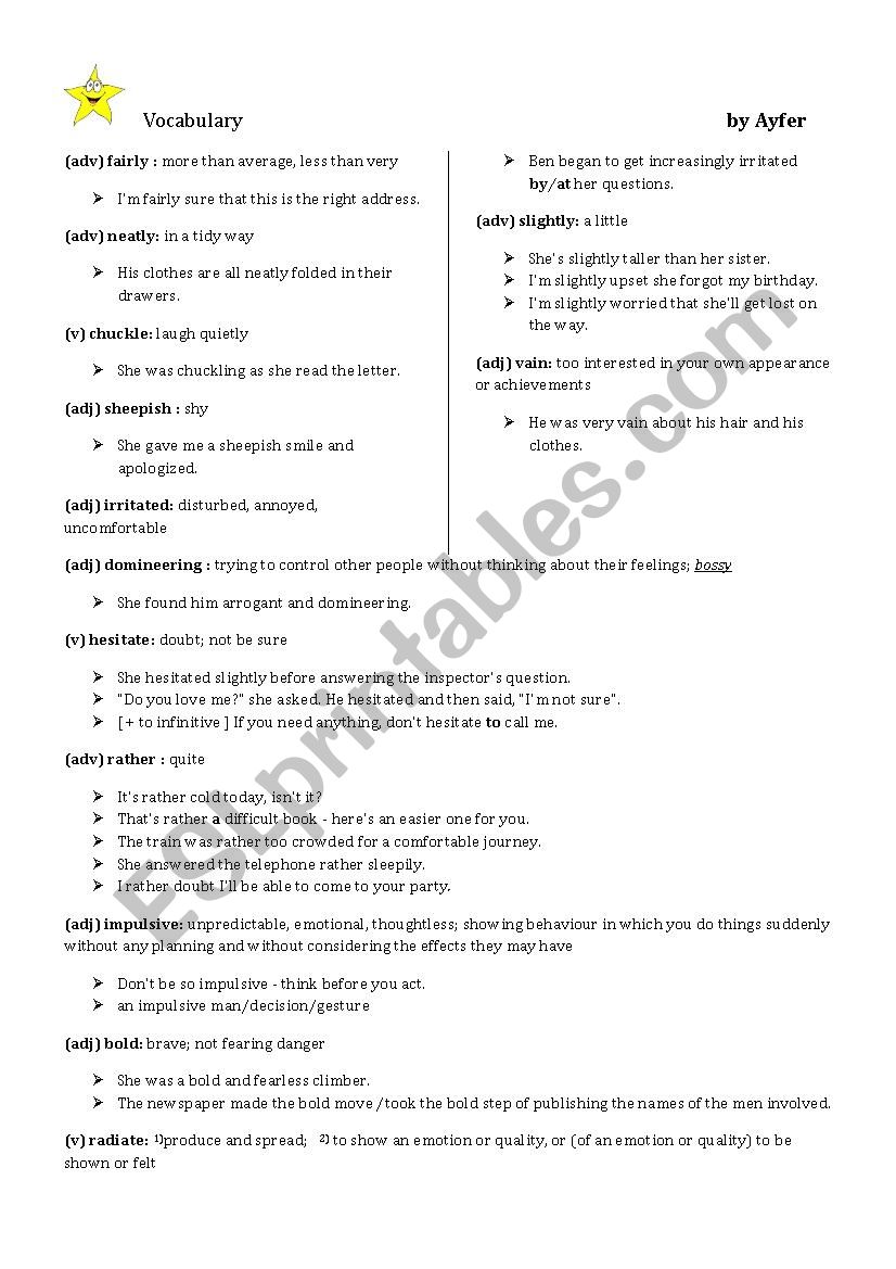 vocabpool worksheet