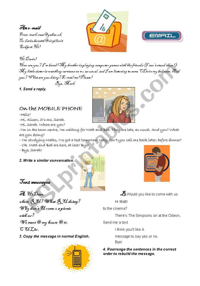 Communication now worksheet