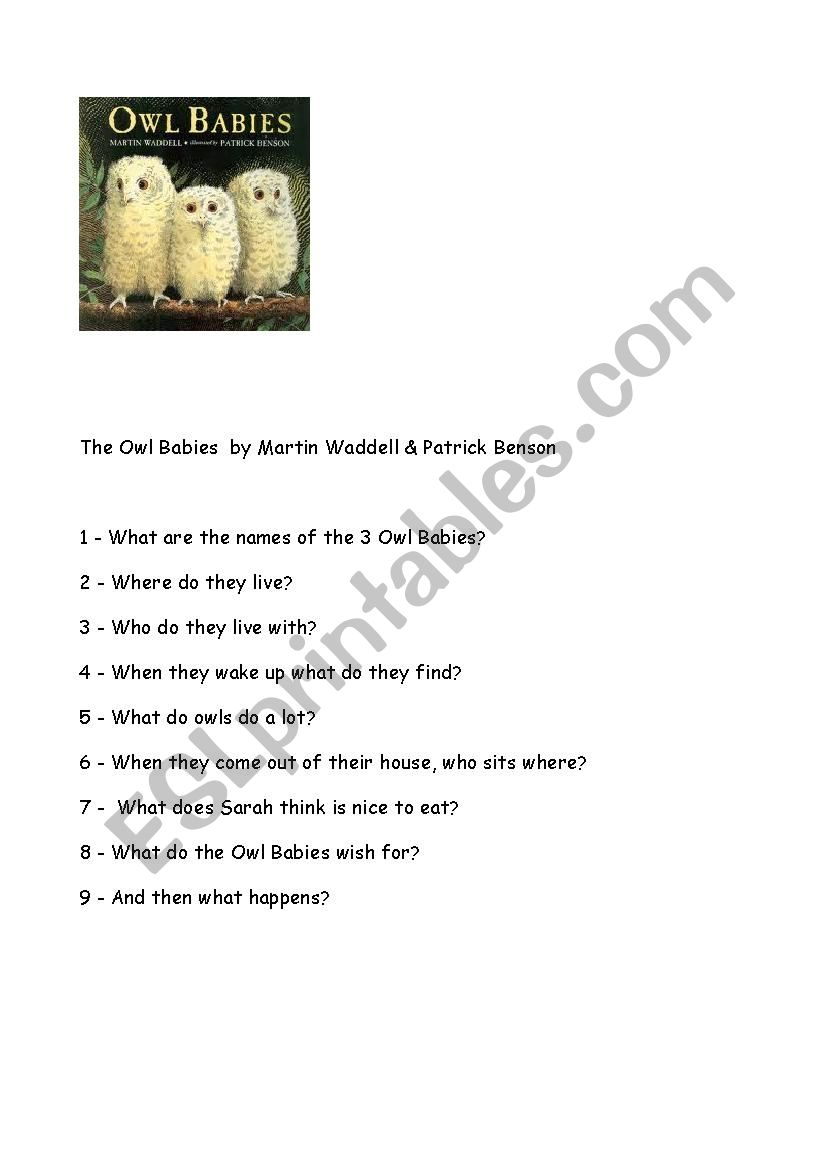 The Owl Babies - comprehension check