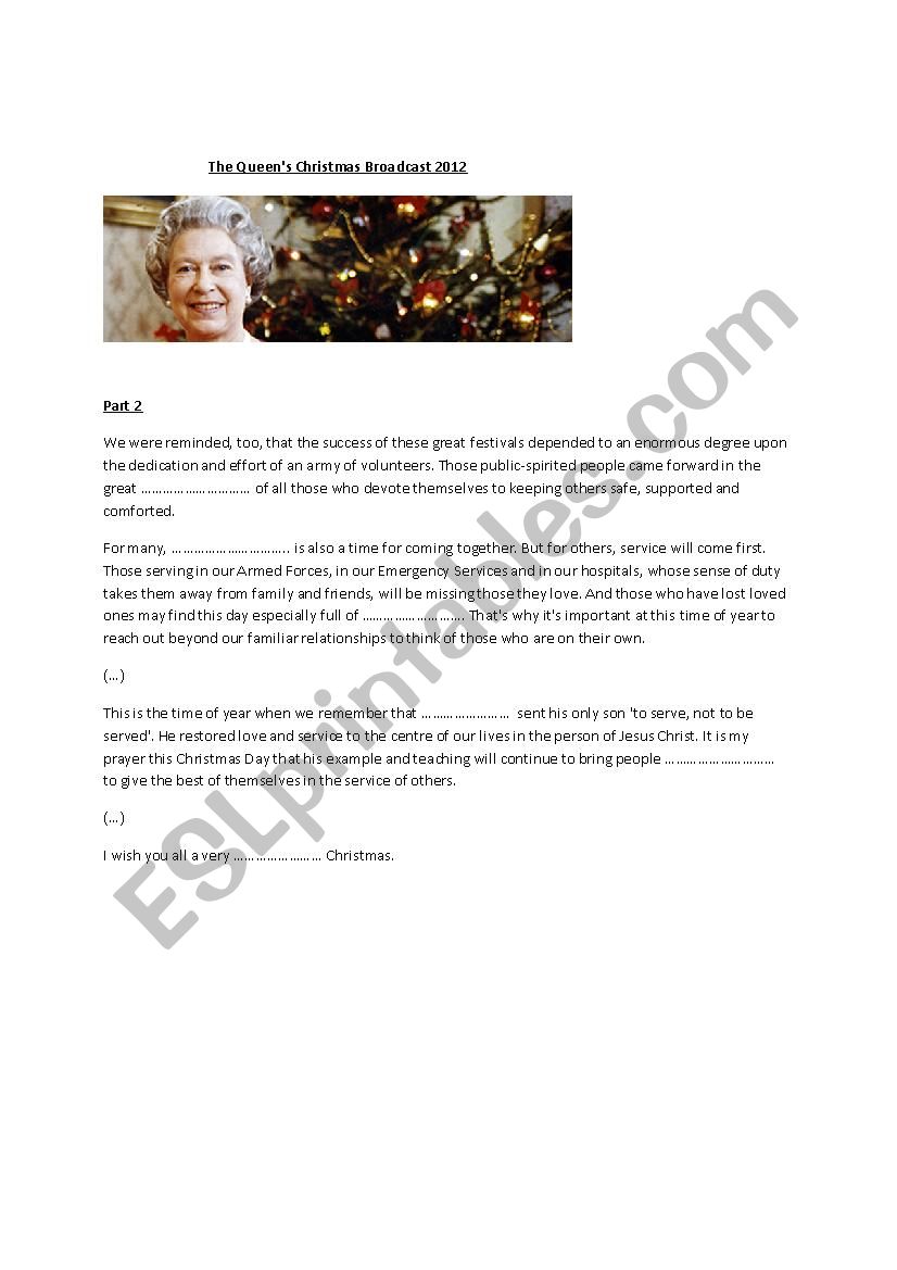 Queen Elizabeth: Christmas speech 2012 part 2