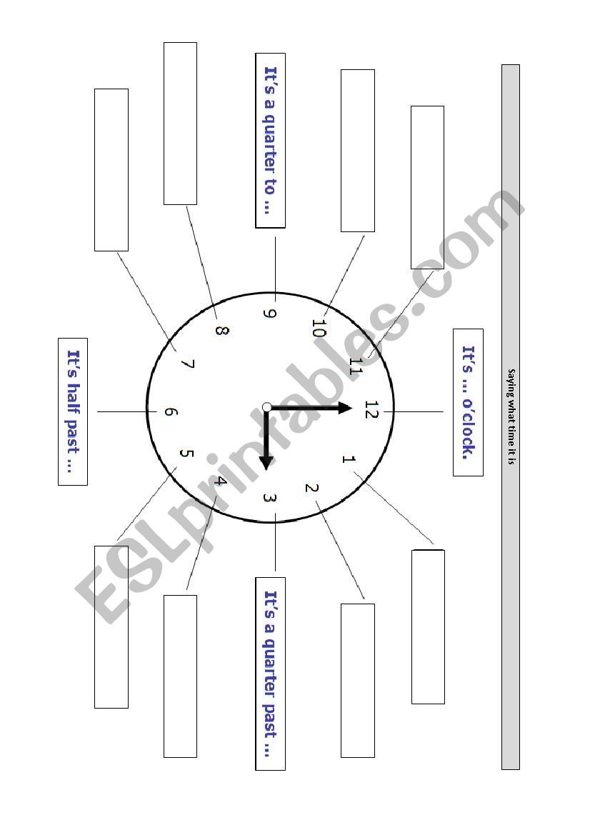 Asking and telling the time worksheet