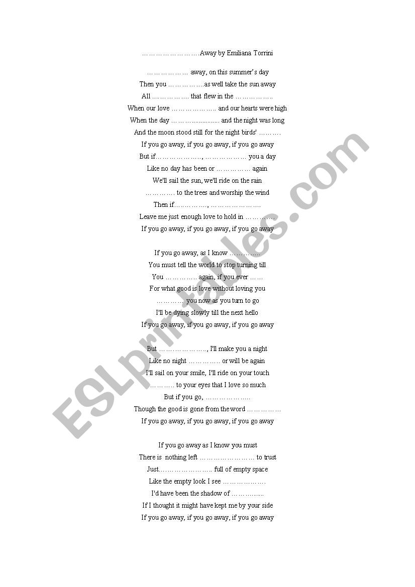 if clause type1 song exercise worksheet