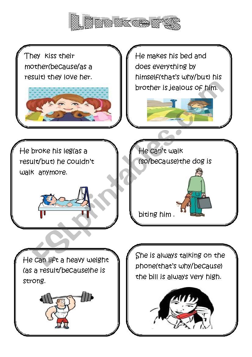 speaking cards (linkers/conjunctions) (part one)