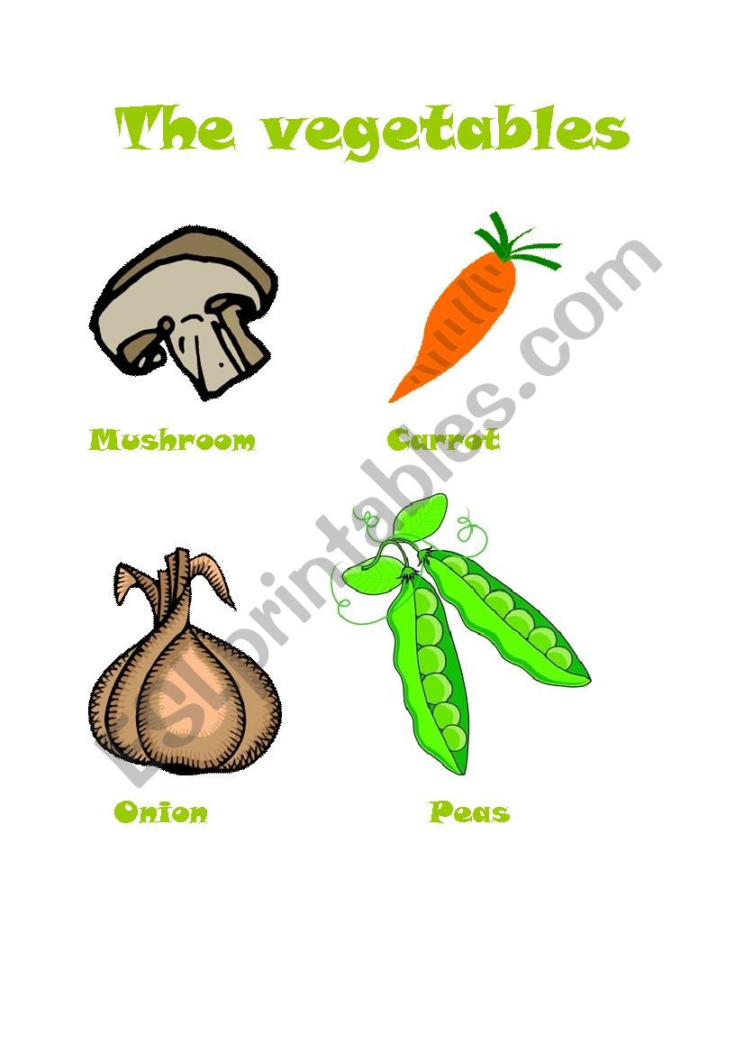 The vegetables worksheet