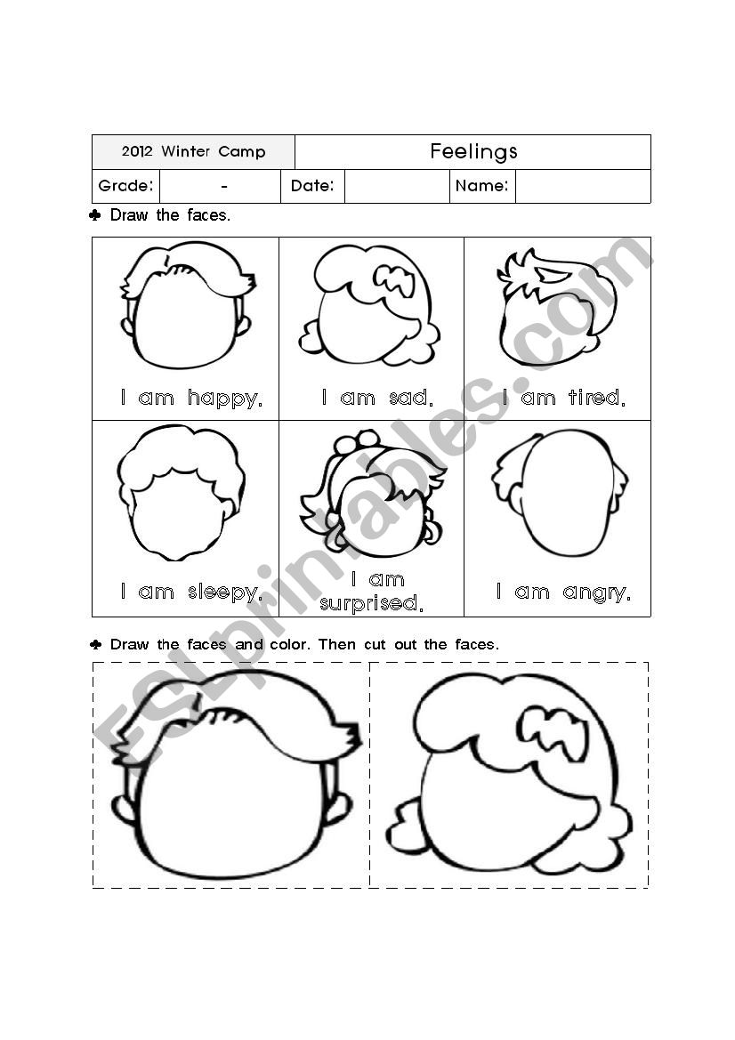 Feelings worksheet