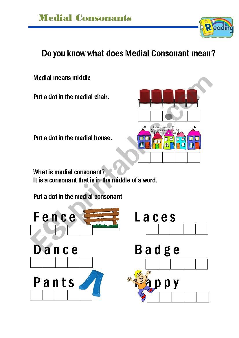Medial Consonant worksheet