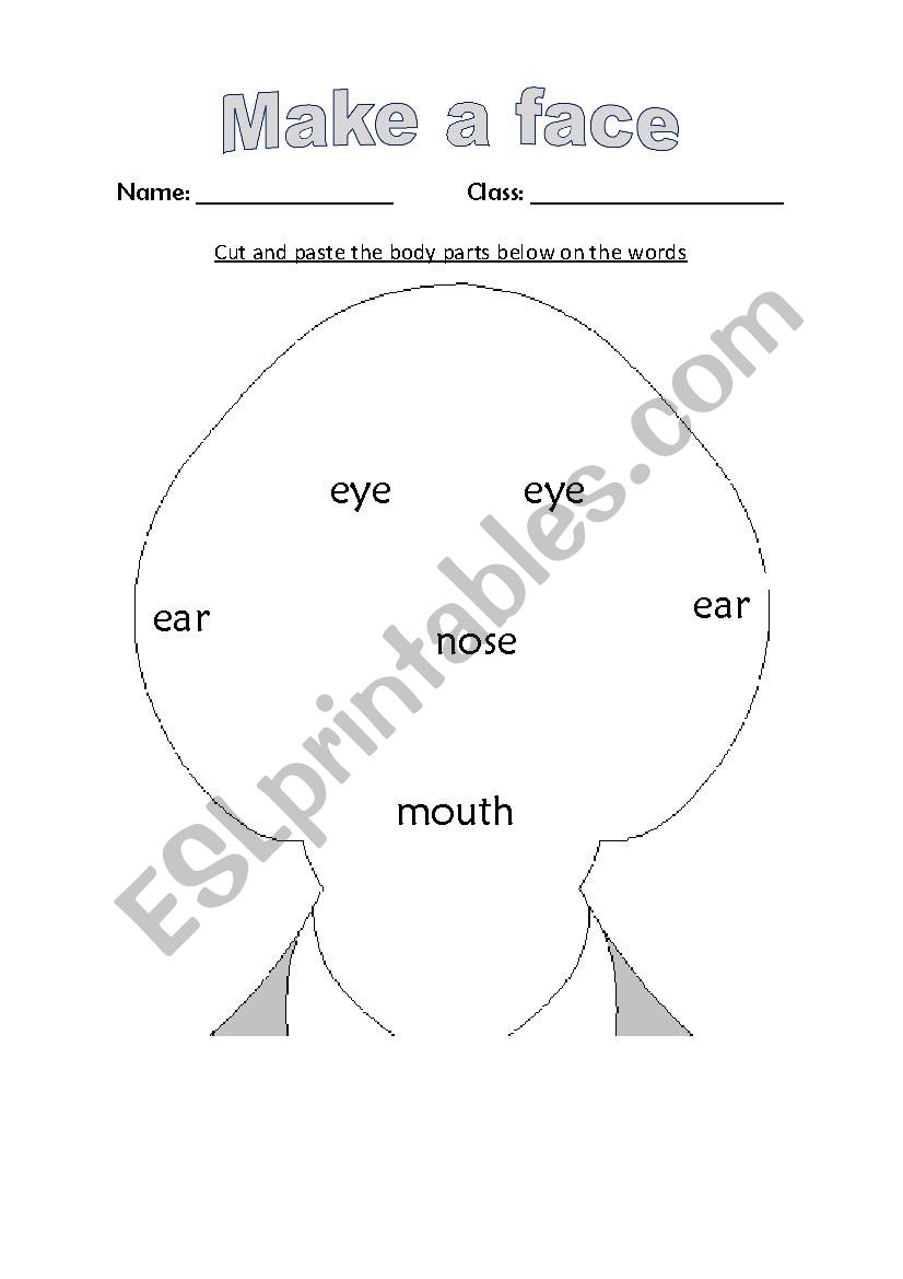 My face worksheet