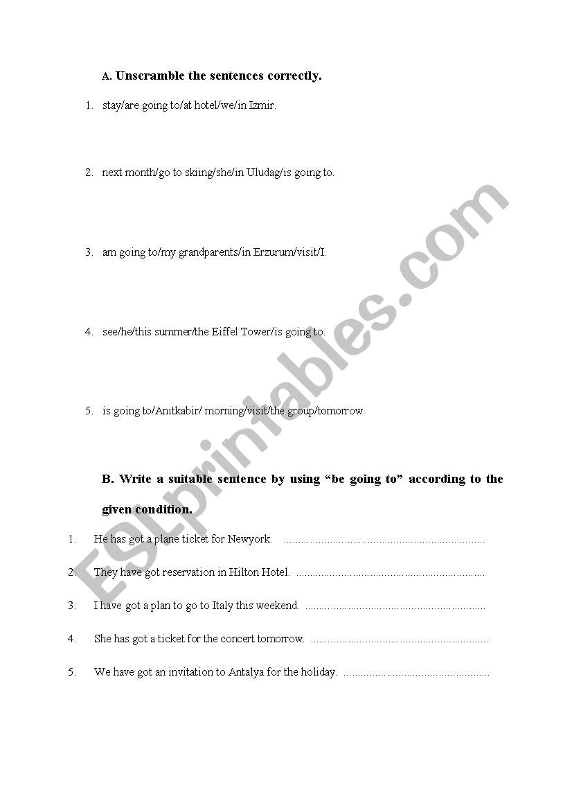 to be going to_practice worksheet