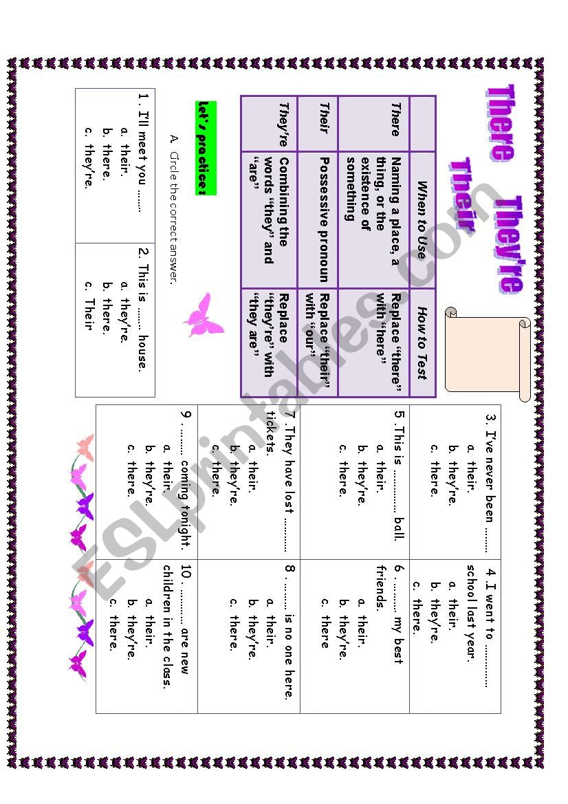 Their, There or theyÂ´re? worksheet