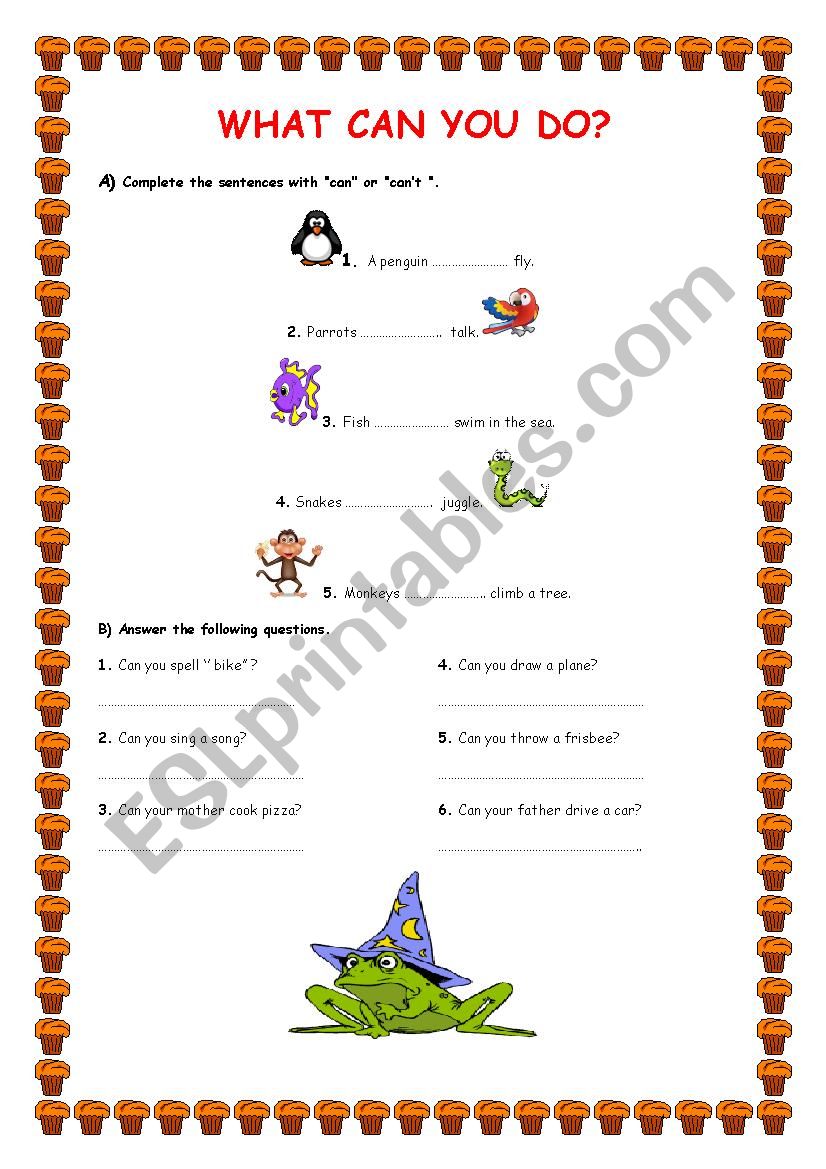 What can you do? worksheet