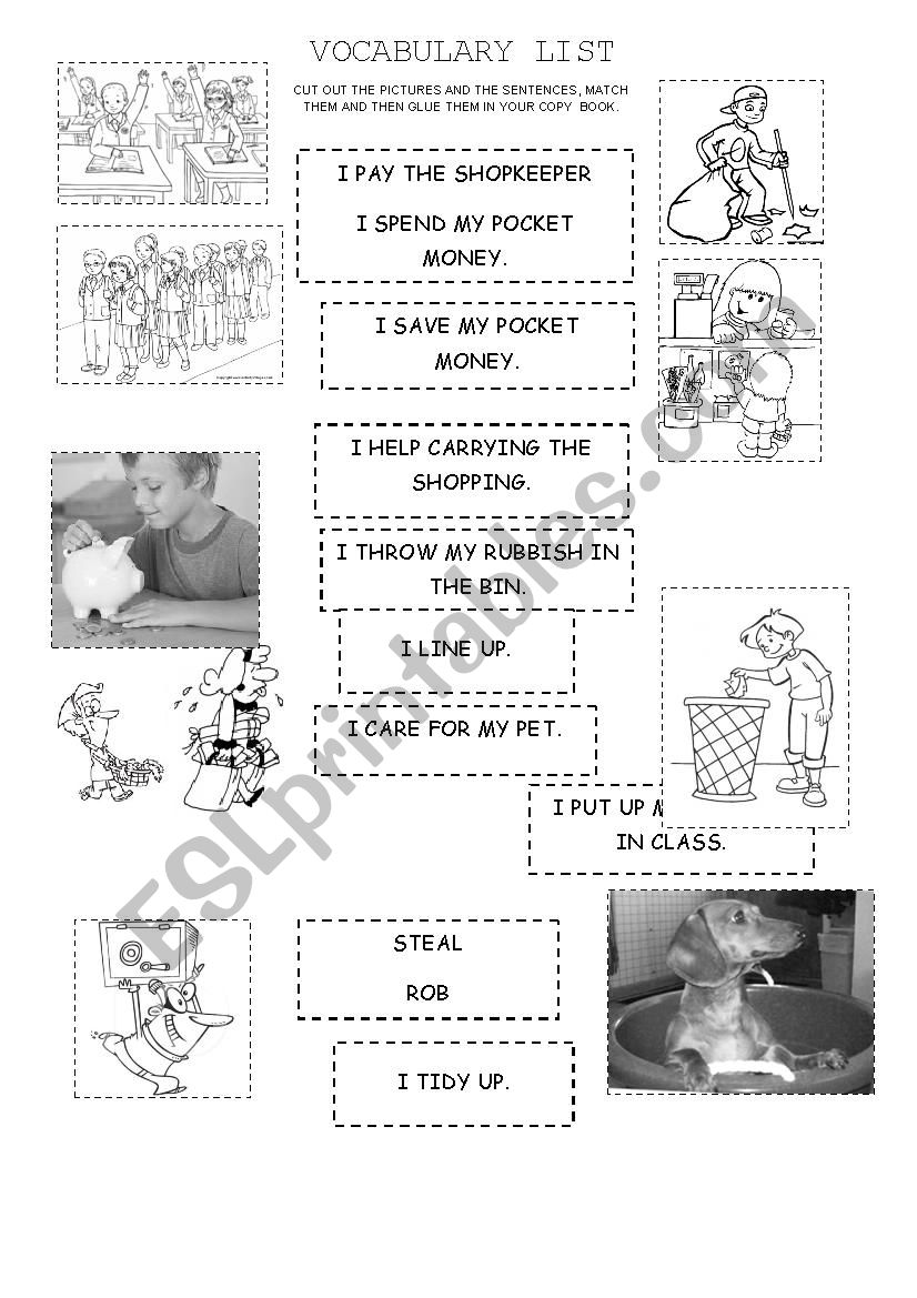 Good citizen vocabulary worksheet