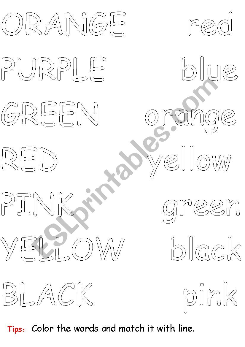 Colors worksheet