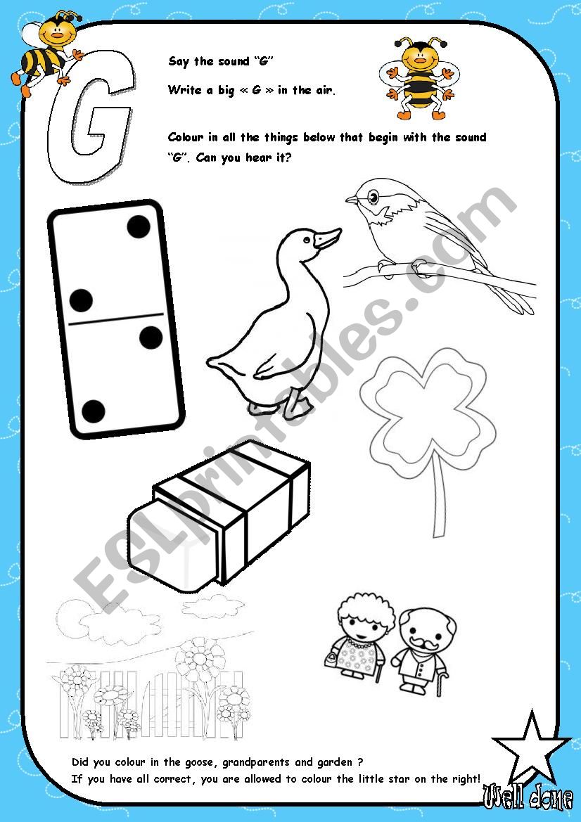 Alphabet - Letter G - Activity