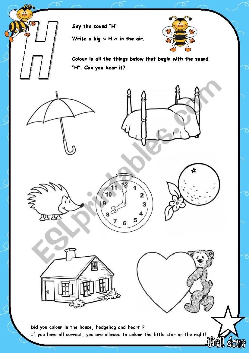 Alphabet - Letter H - Activity