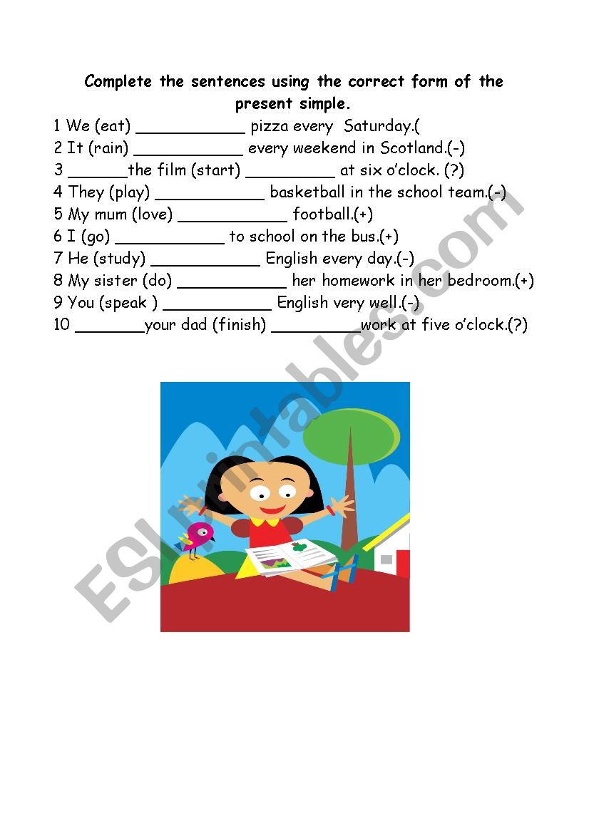 present simple worksheet