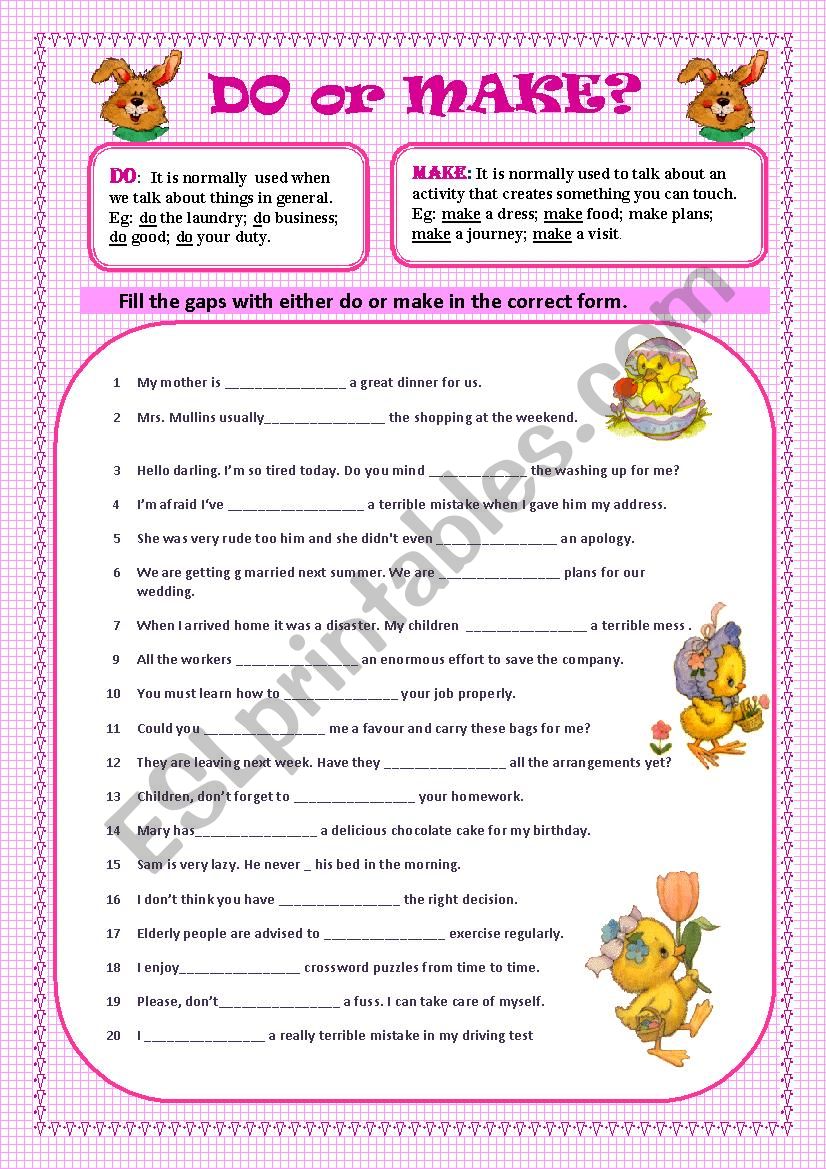 Do or Make? worksheet