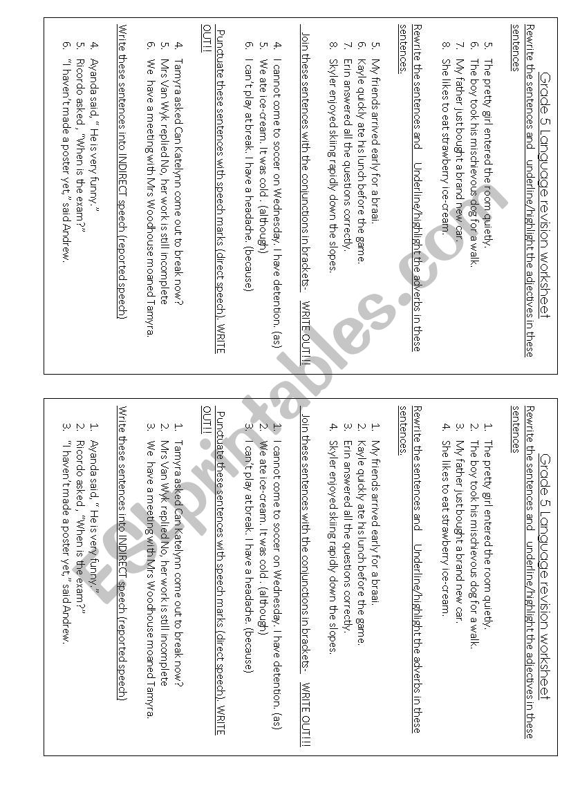 Language revision 2 and answers