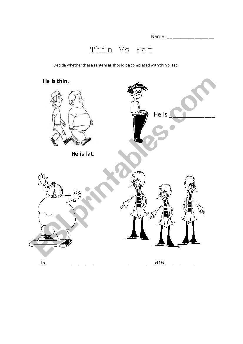 Thin or Fat worksheet