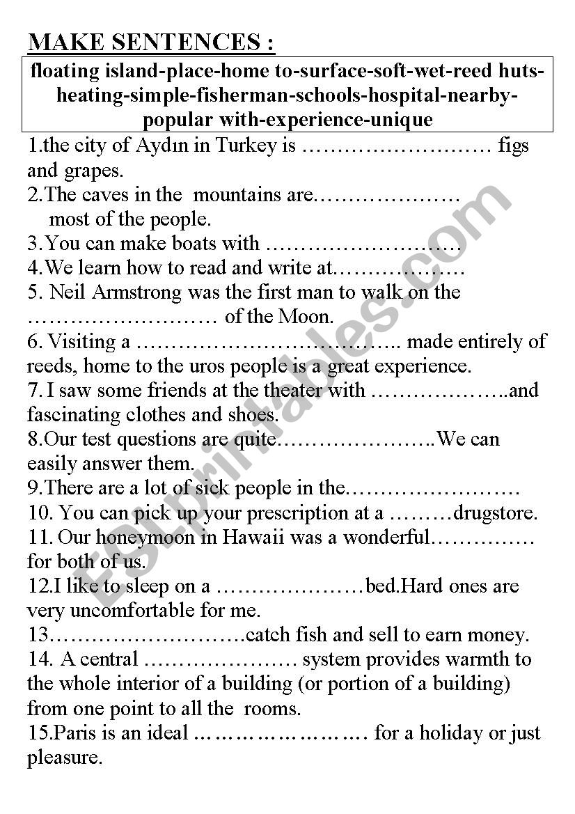 vocabulary study worksheet