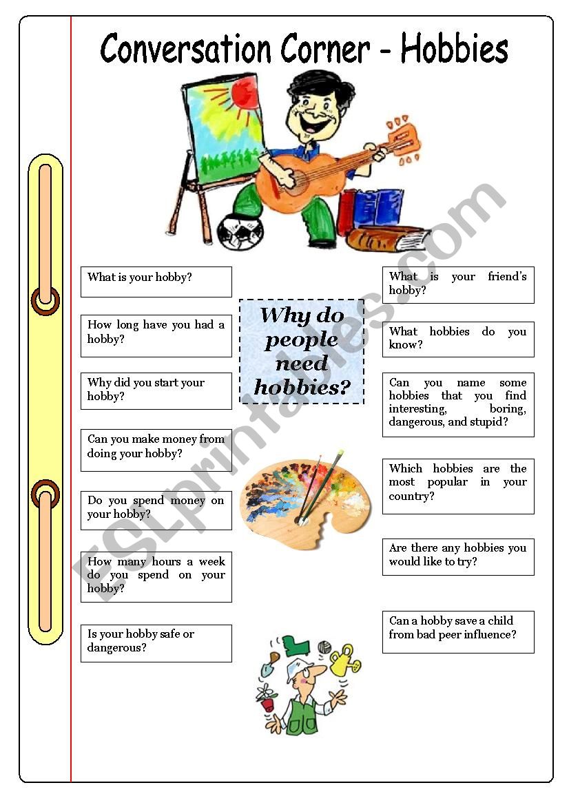 Conversation Corner: Hobbies worksheet