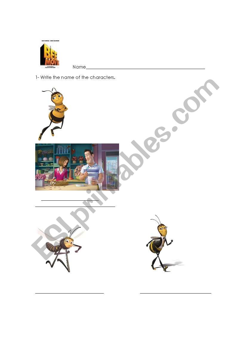 Bee Movie Activity worksheet