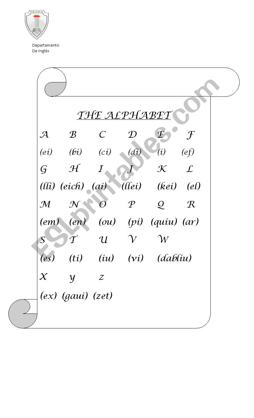 The alphabet worksheet