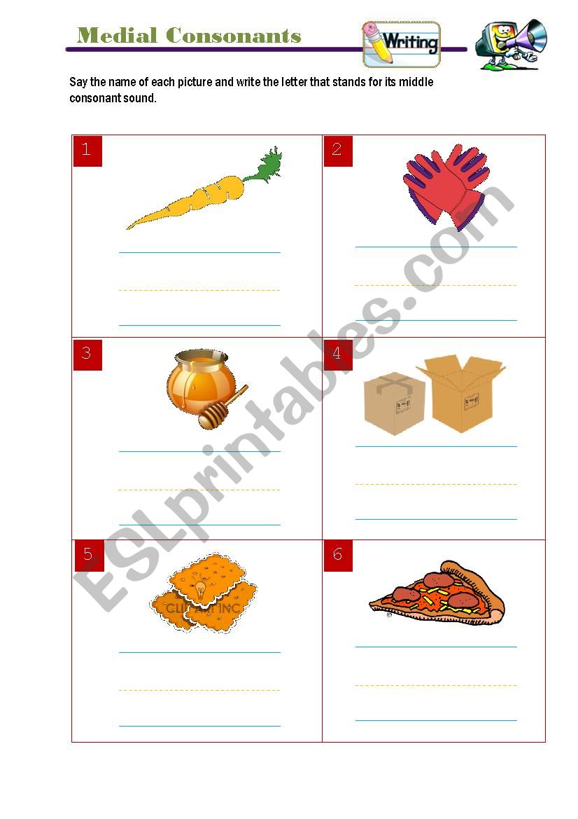 Medial consonant worksheet