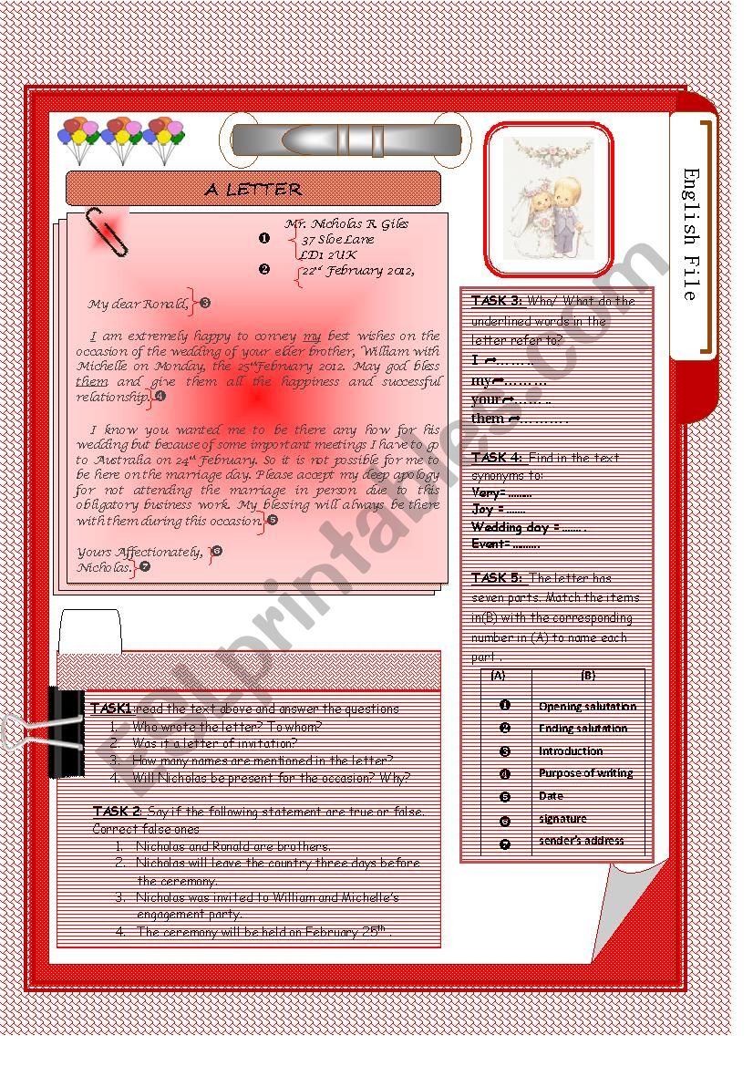 a letter of apology worksheet