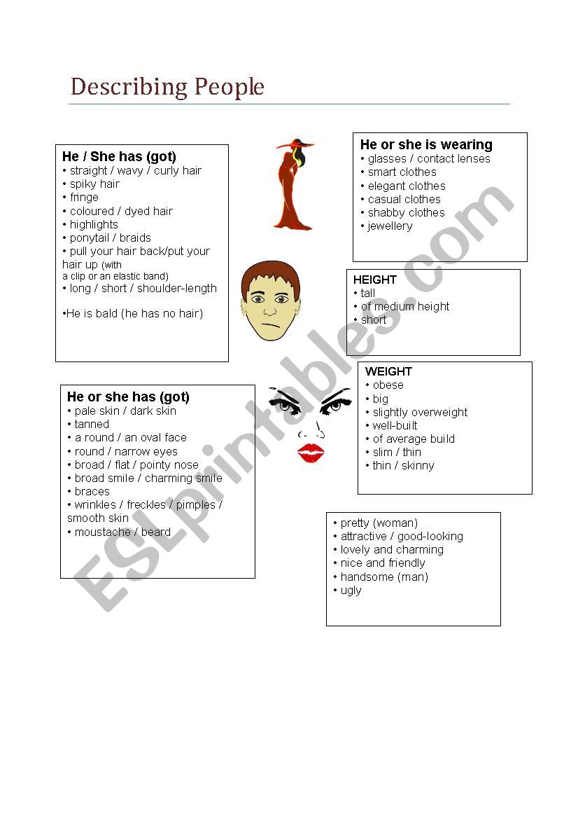 describing people worksheet