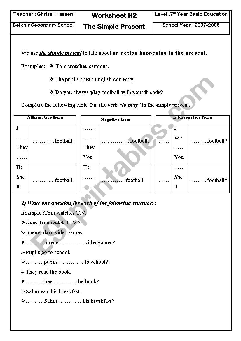 elementary worksheet worksheet