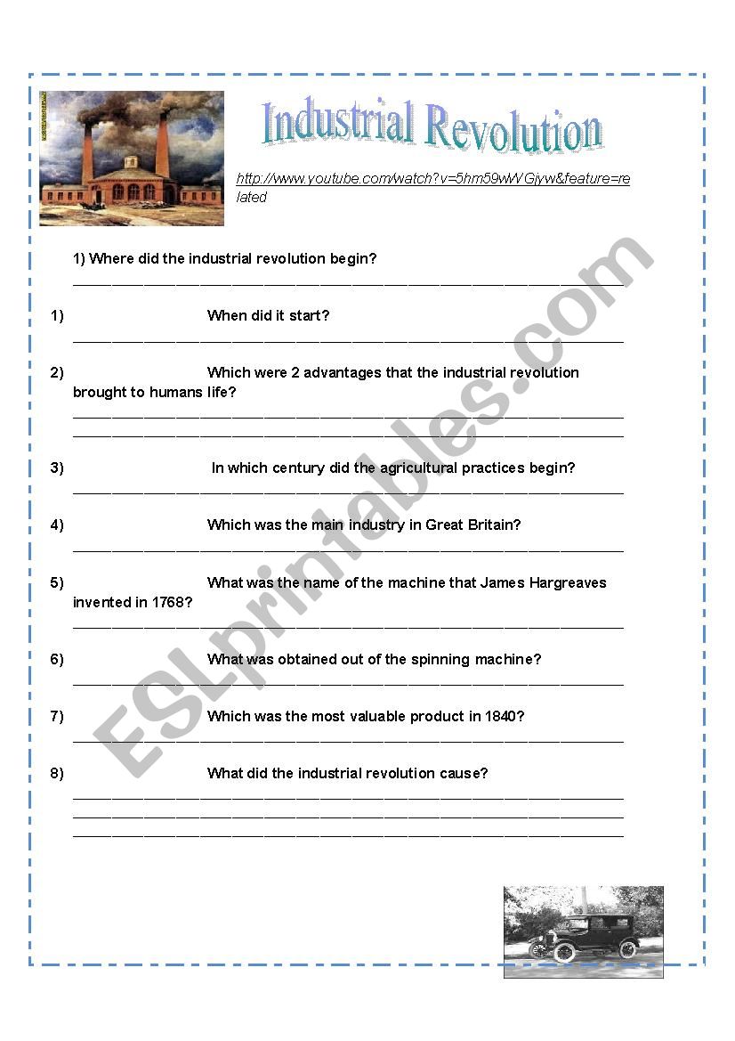 Industrial Revolution worksheet