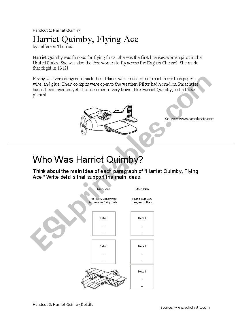 Supporting Details worksheet