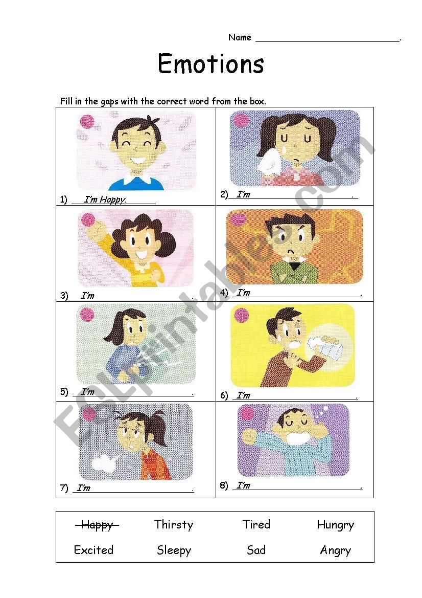 Emotions / Feelings Worksheet worksheet