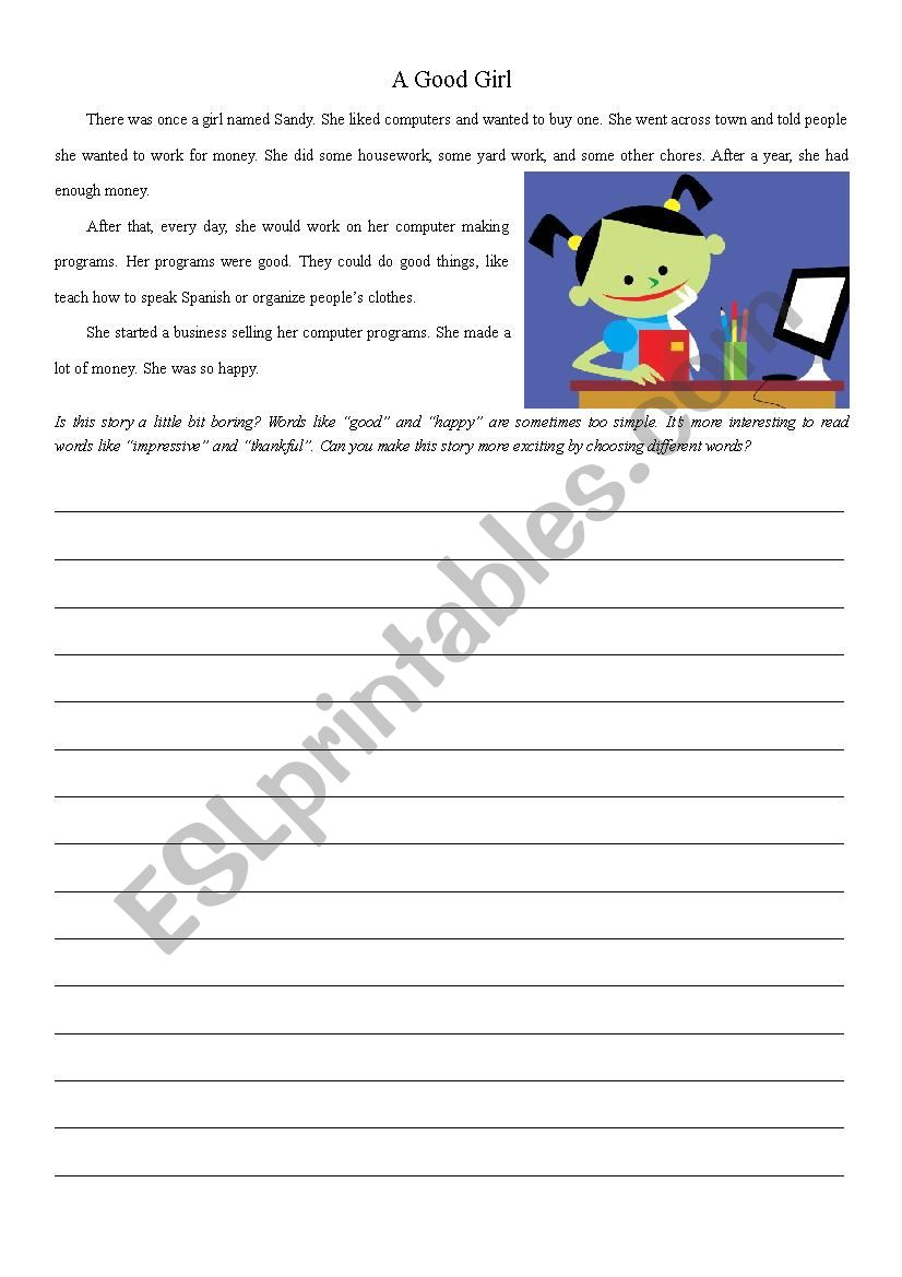 Sandy the Entrepreneur worksheet