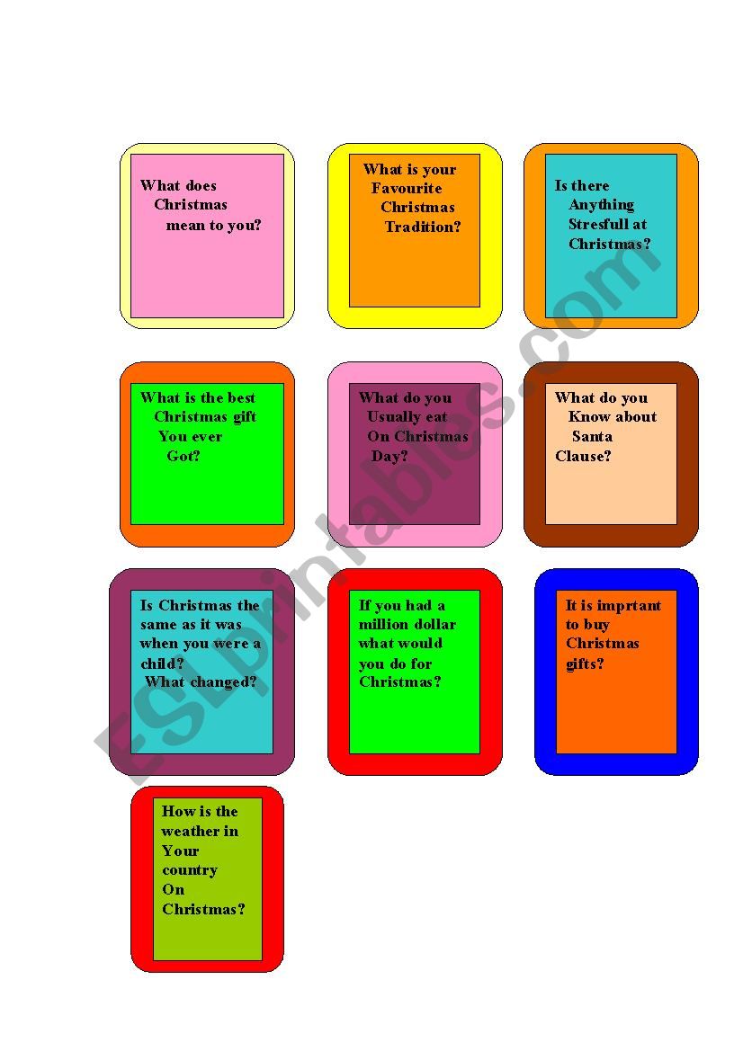 SPEAKING CARDS worksheet