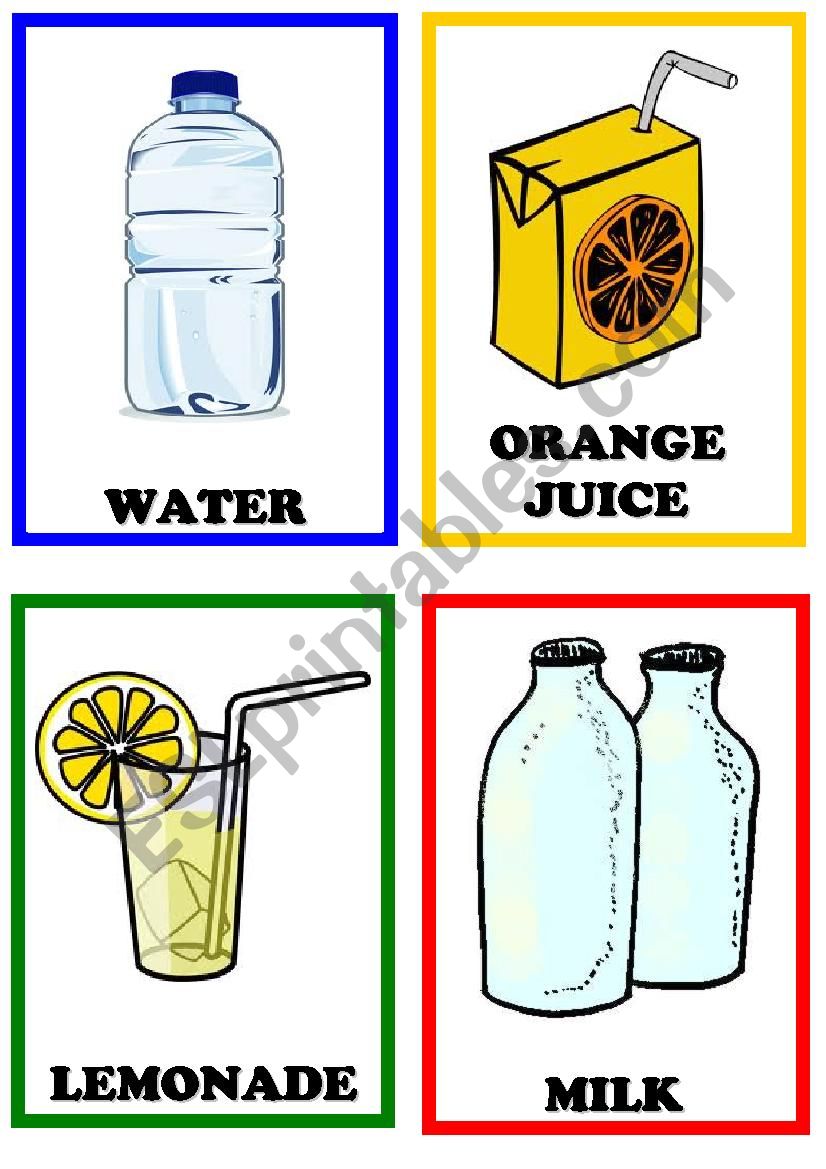 Drinks Flashcards worksheet