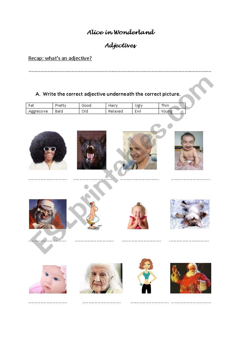 Alice in Wonderland part 3 worksheet